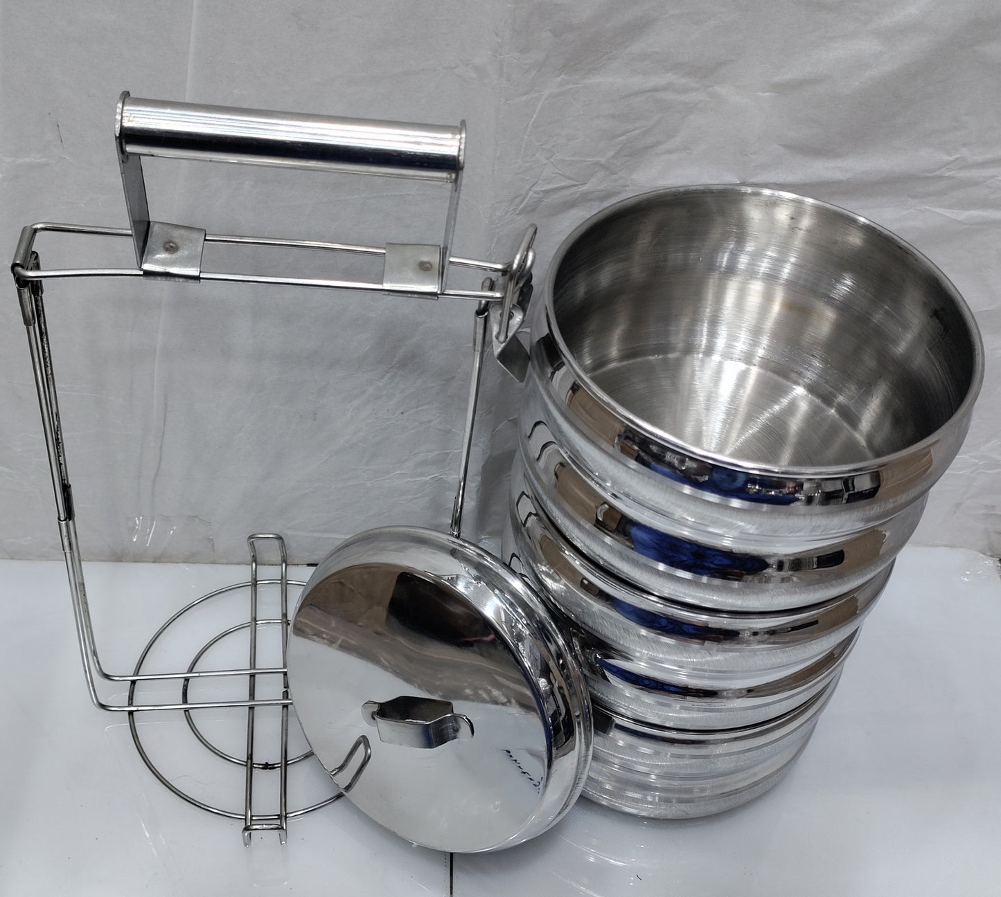 Stainless steel tiffin belly shape