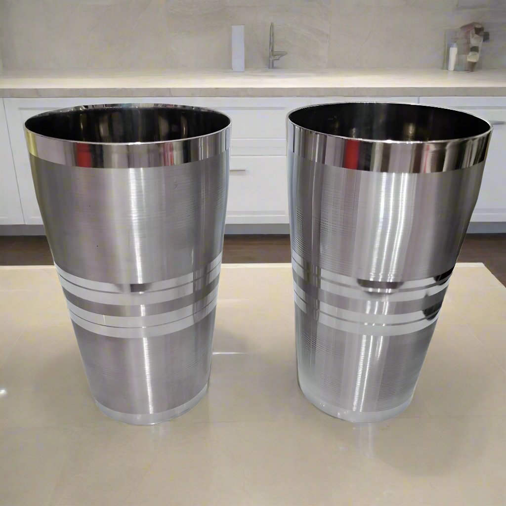 1pc and 2pc set Stainless Steel Lassi Glass Large Indian Hakimi Steel