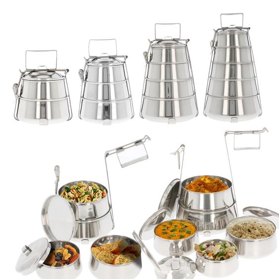 Pyramid tiffin pure stainless steel