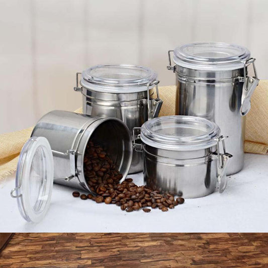 lockable 4 pcs canister jars kitchen storage with acrylic see thru lids 