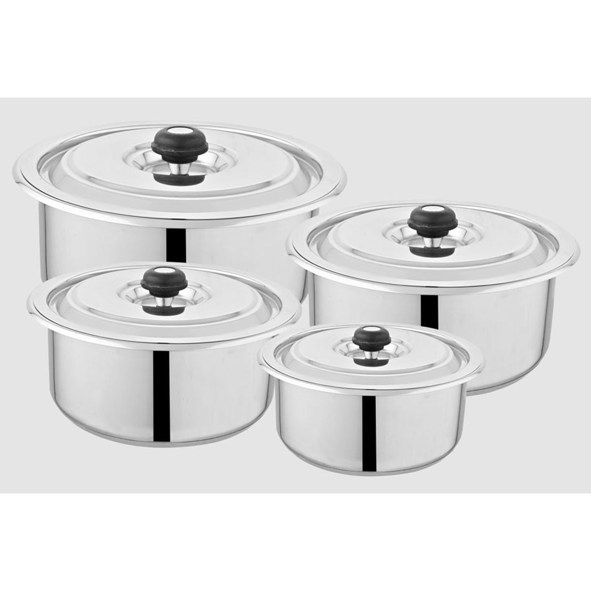 Set of 22cm 24cm 26cm 28cm Alpha Pots Casserole with Steel Lid Glory Hakimi Steel