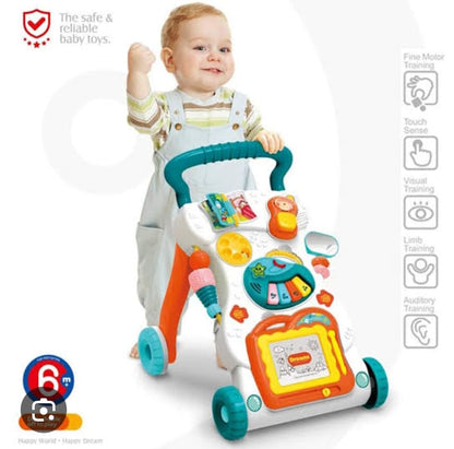 Huanger - Baby Stroller Sit-to-Stand Learning Walker, Educational Push Toys For Babies, Music and Lighting, Artboard, Baby Music Toys Set-Kids Educational Game Toys me