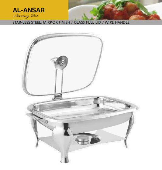 Alansar Serving Platter buffet dish for rice donga glass lid