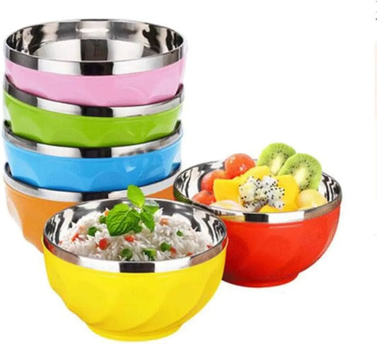 Double layer stainless steel color bowl for soup salad etc - Hakimi Steel