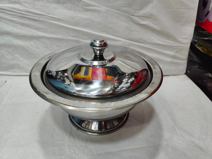 Stainless steel serving donga, platter