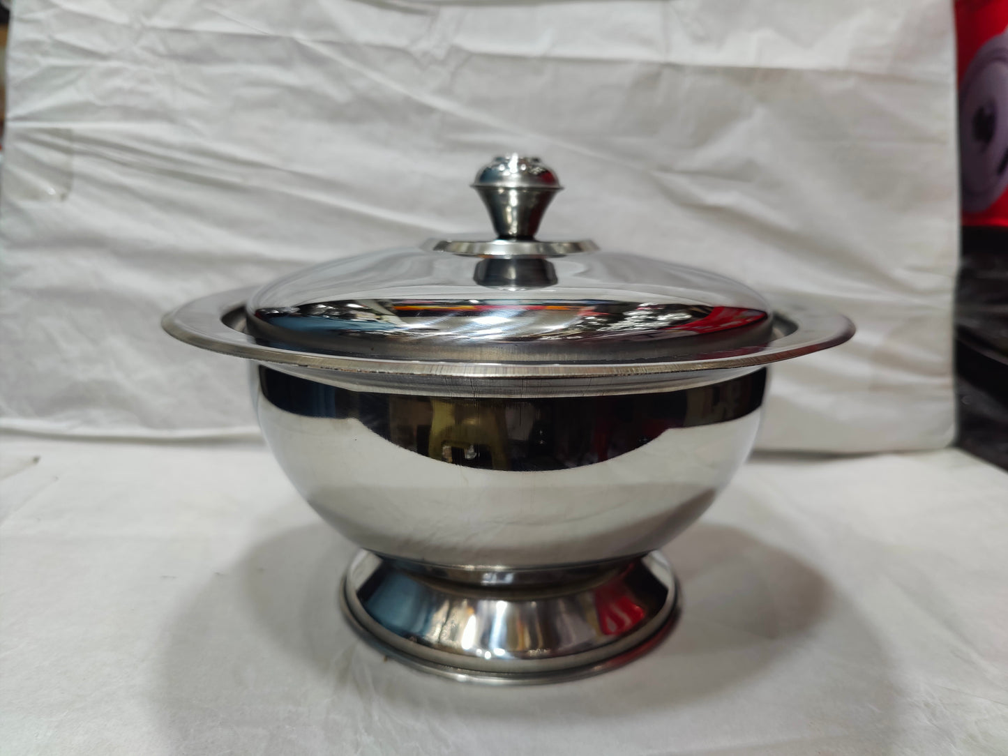 Stainless steel serving donga, platter