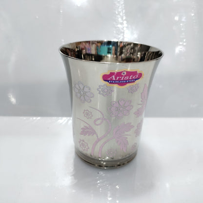 Stainless Steel Magic Glass Indian cold water color change Flower Laser Print Hakimi Steel