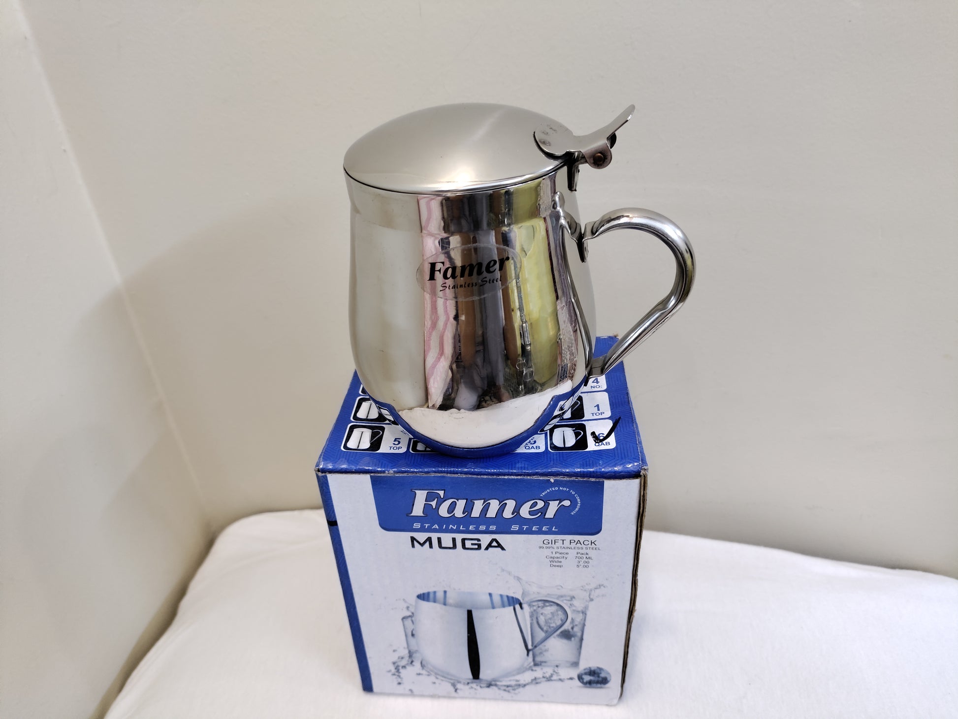 Beautiful Stainless Steel Juice Mug With Lid box pack Hakimi Steel