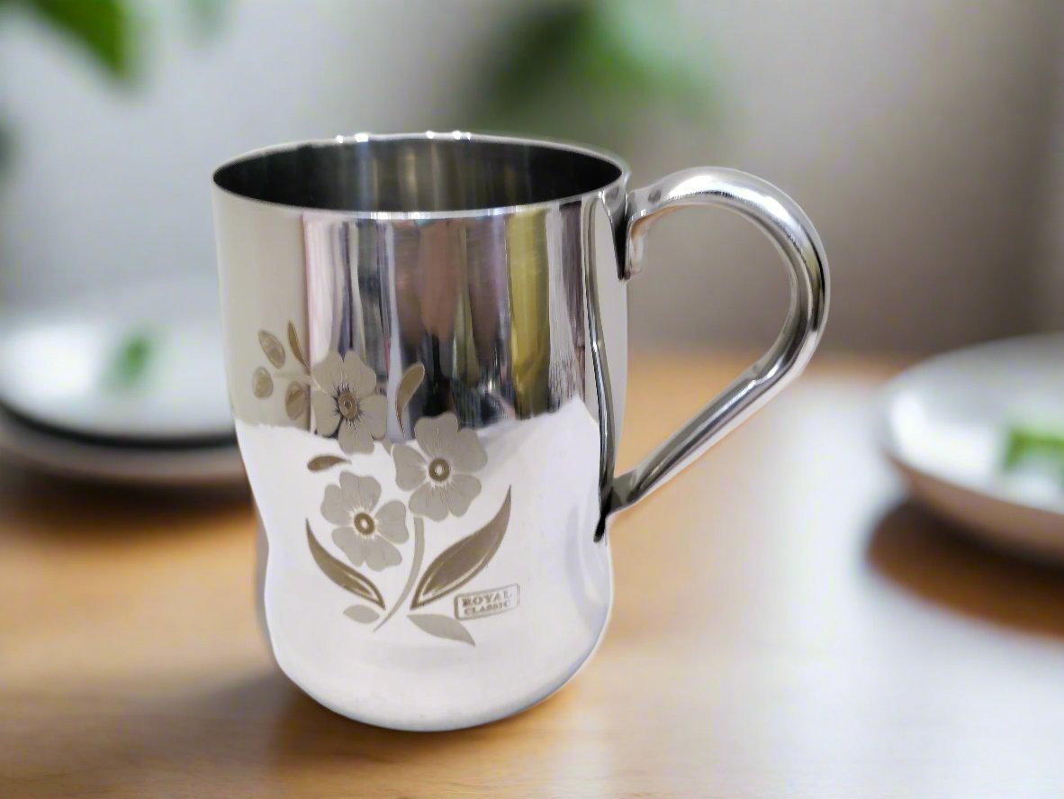 Stainless Steel Juice Mug Flower Print Design/ juice mug Hakimi Steel