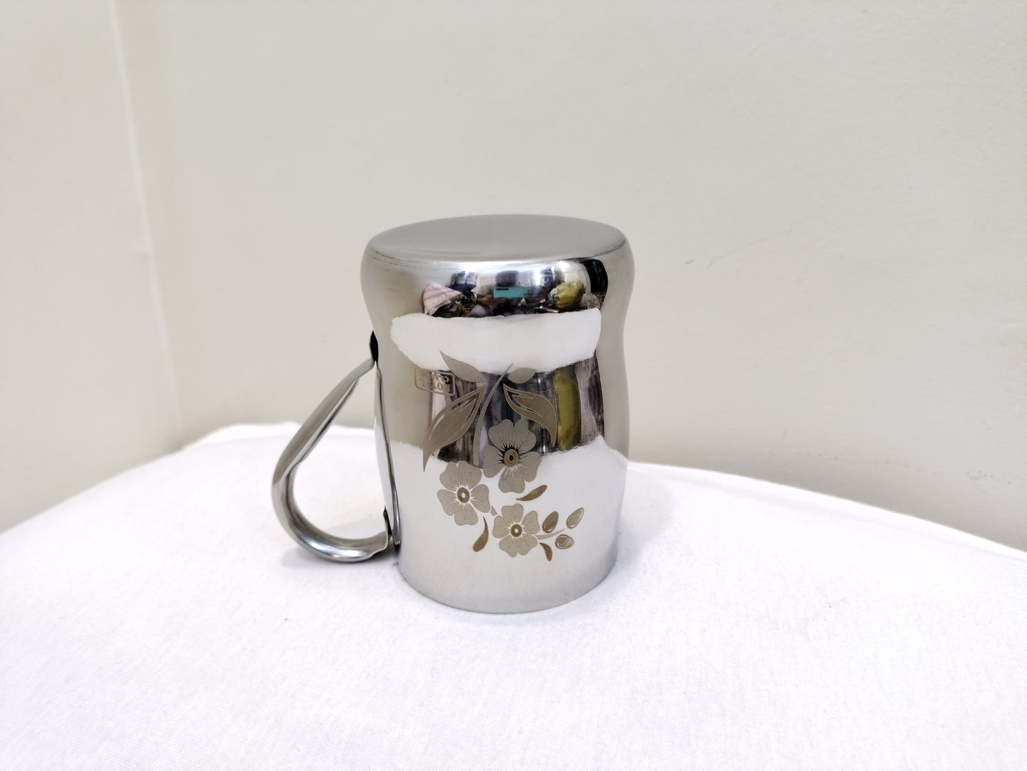 Stainless Steel Juice Mug Flower Print Design/ juice mug Hakimi Steel