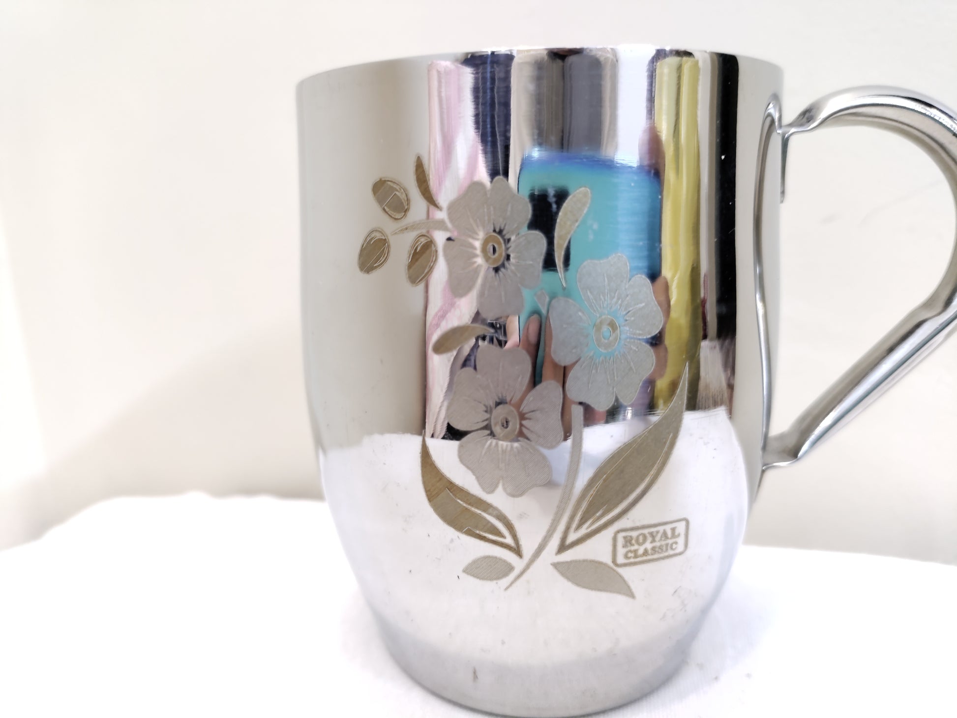 Stainless Steel Juice Mug Flower Print Design/ juice mug Hakimi Steel