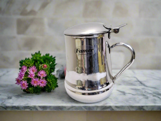 Beautiful Stainless Steel Juice Mug With Lid box pack Hakimi Steel