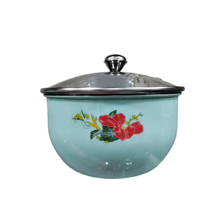 Stainless steel color donga serving dish with glass lid Hakimi Steel serving bowl mixing bowl