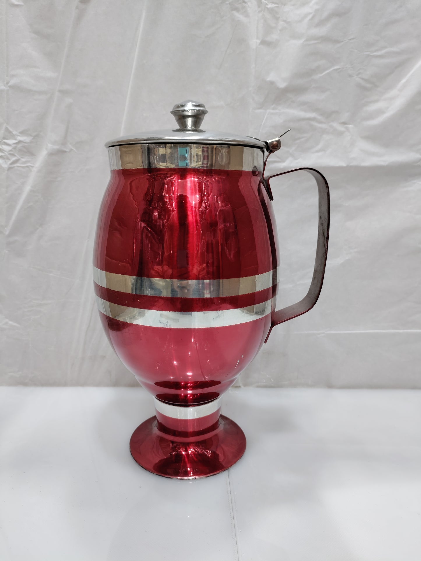 Stainless Steel Red Beautiful Shape Heavy Material Water set 6 glass 1 jug Hakimi Steel