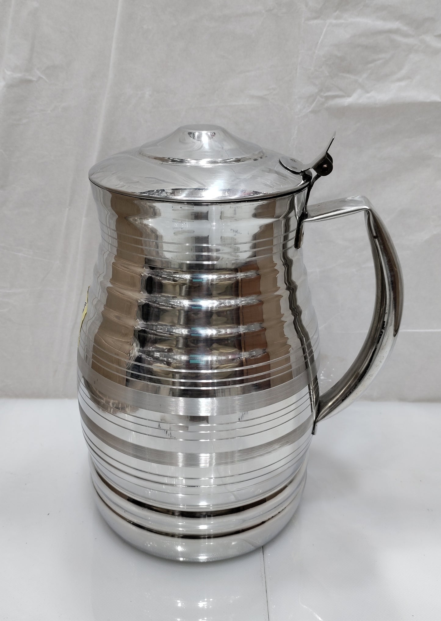 Stainless Steel Silver Touch Shiny Heavy Material Water set 6 glass 1 jug Hakimi Steel