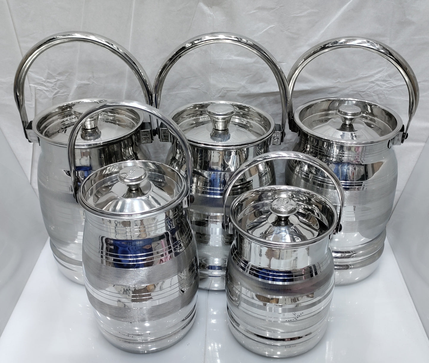 Silver touch Milkcan steel container 5 sizes