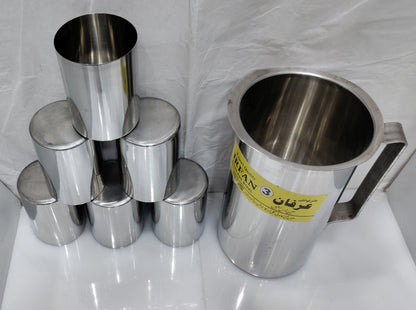 Stainless steel jug glass set