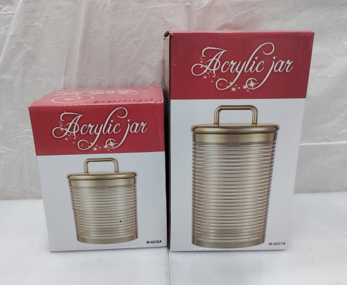 Acrylic air tight storage jar set small large