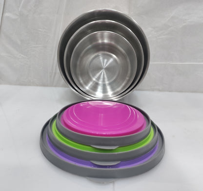 3pc 4pc set of steel food storage box color lid