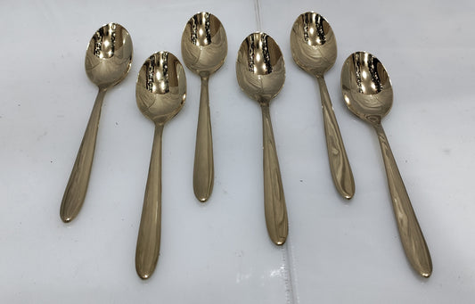 Golden stainless steel spoons and forks Cutlery