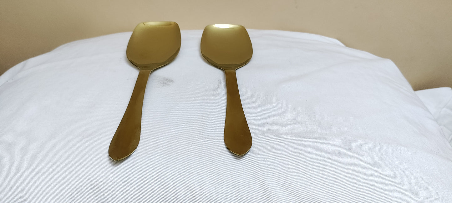 Golden stainless steel serving spoon panja