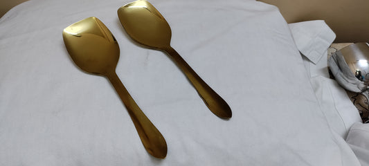 Golden stainless steel serving spoon panja