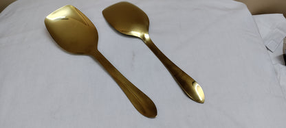 Golden stainless steel serving spoon panja