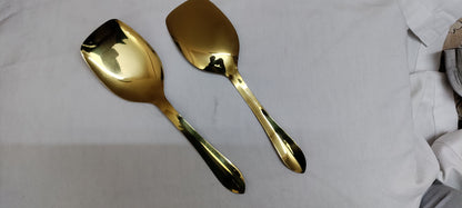 Golden stainless steel serving spoon panja