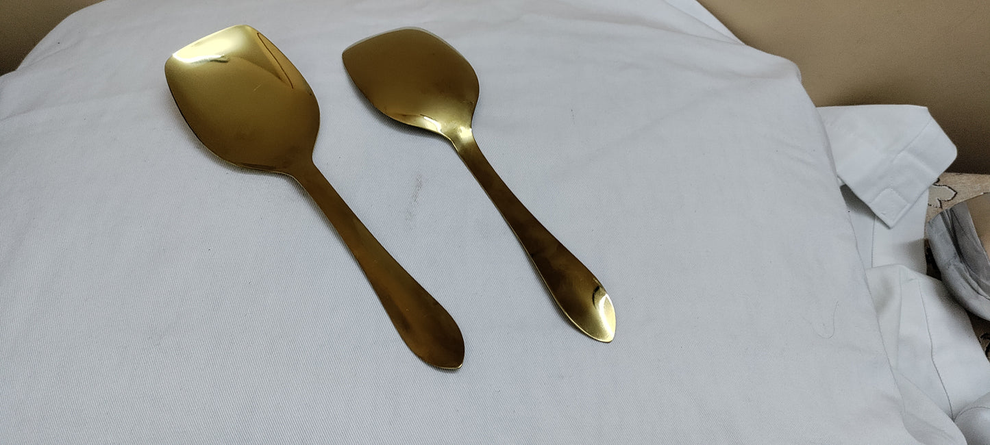 Golden stainless steel serving spoon panja