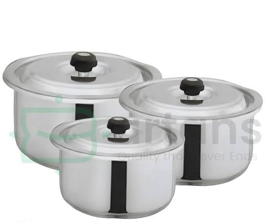 Alpha Stainless Steel Double Bottom baby set 3pcs