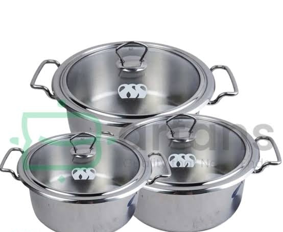 Alpha Stainless Steel Double Bottom baby set 3pcs