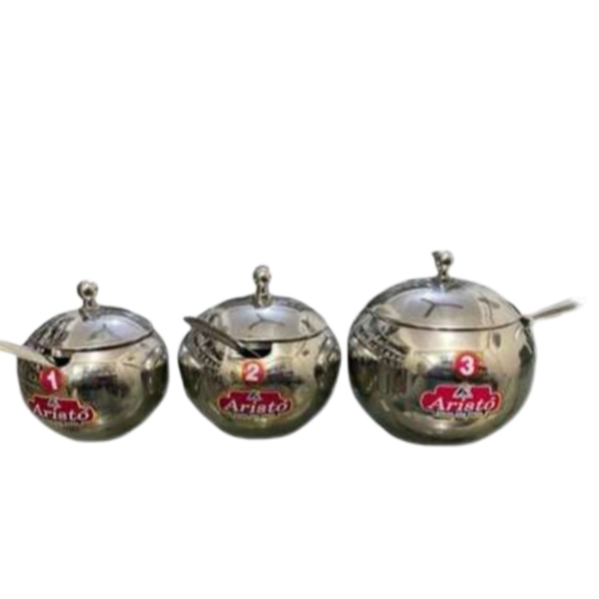 Stainless Steel Ghee Pot sugar pot 3pcs Set Hakimi Steel