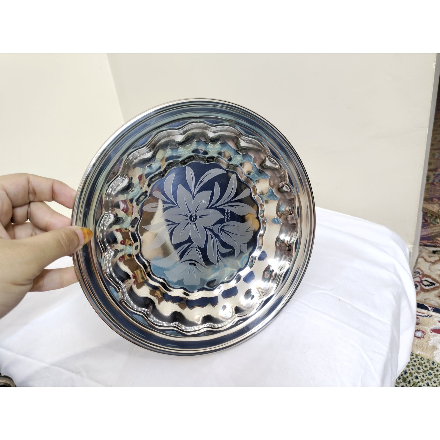 6pcs set Stainless Steel Flower Design PLATE for Rice Gravey serving/decorative serving plate Hakimi Steel