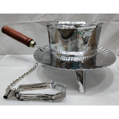 Stainless Steel Incense Burner Beautiful with wooden handle Hakimi Steel