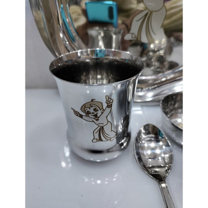 Kids thali set stainless steel chhota bheem Hakimi Steel