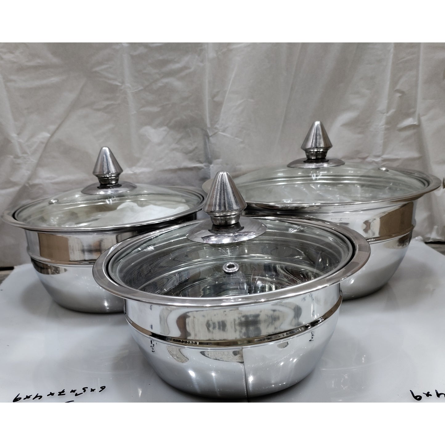 Stainless Steel Serving Bowl with Glass Lid Hakimi Steel