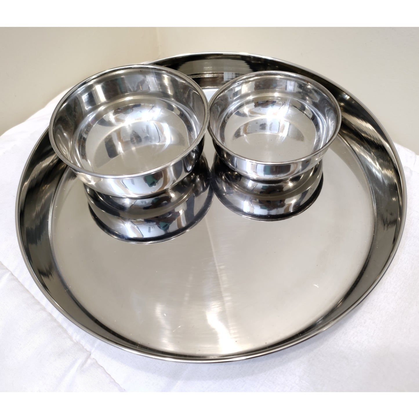 Thali set stainless steel plain 3pcs 4pcs 5pcs set Hakimi Steel