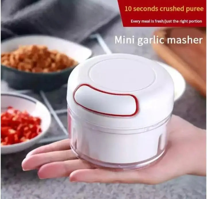 Mini Garlic Chopper Multifunctional Hand Held Vegetable Chopper Hand Pull String Food Chopper Manual Food Processor Hakimi Steel