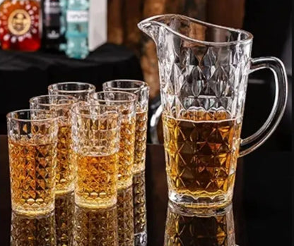 Beautiful heavy deli jug glass set