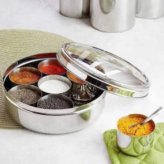 Stainless steel spice box with see thru lid acrylic Hakimi Steel