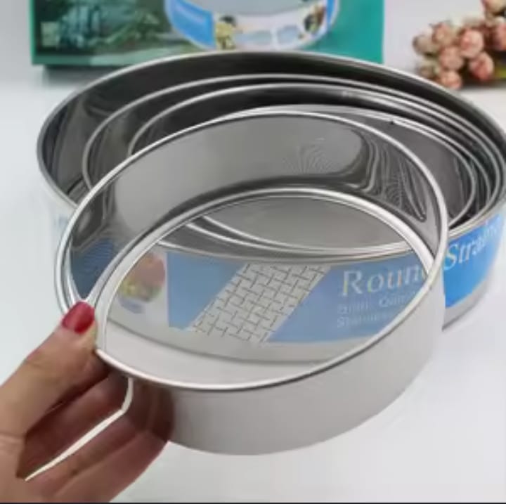 MS - 6 Pcs Flour Sifter Stainless Steel Round Strainer Set Hakimi Steel