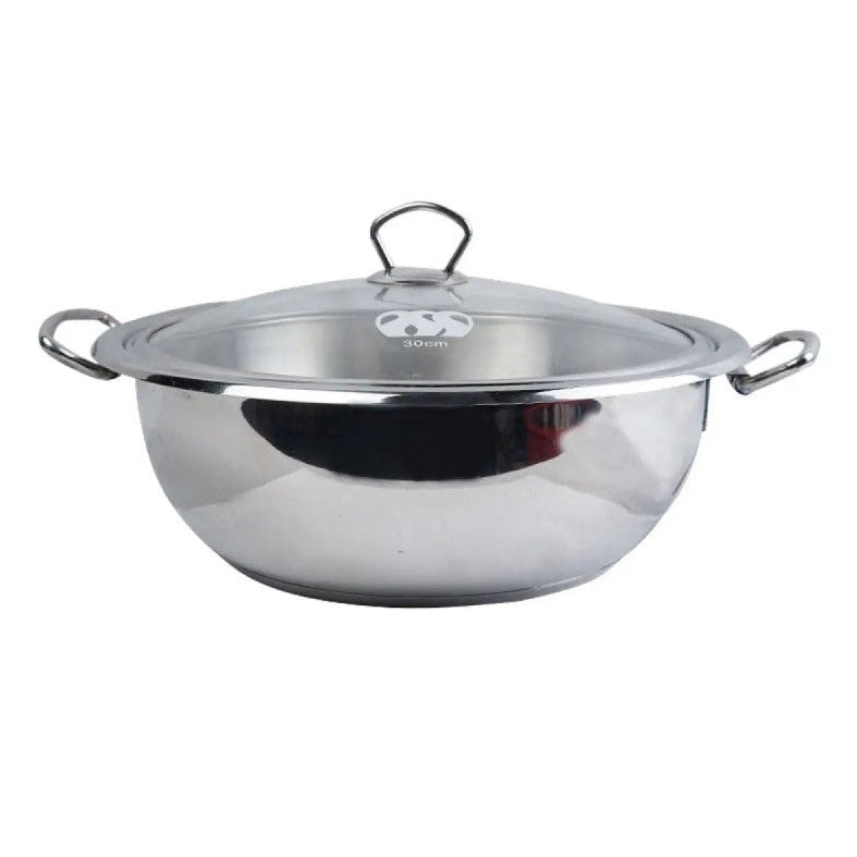 Alpha double bottom karahi stainless steel Hakimi Steel