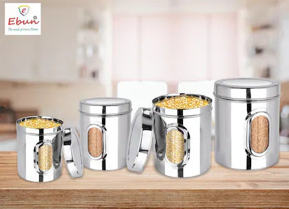 5 pcs set of Spice Jars see thru stainless steel beautiful