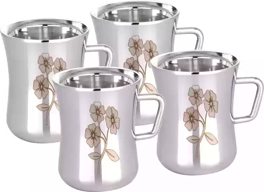 6 Double wall tea cups set