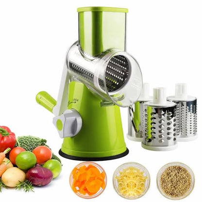 Vegetable cutter grater 3 in 1 drum roller multifunctional