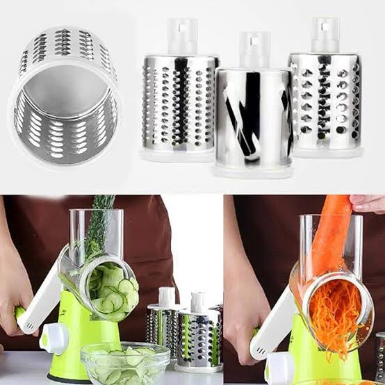 Vegetable cutter grater 3 in 1 drum roller multifunctional