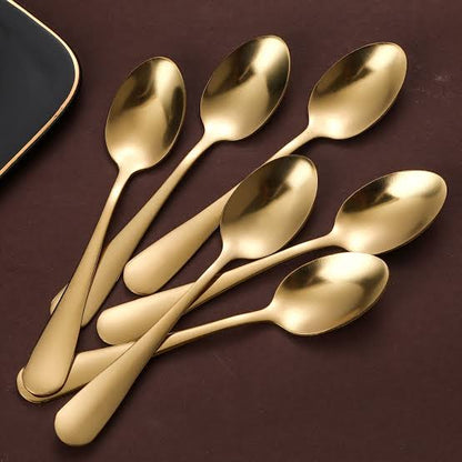 Golden stainless steel spoons and forks Cutlery