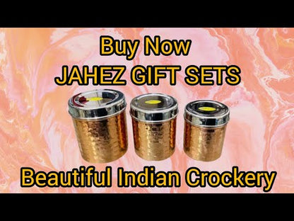 copper color stainless steel 3 pcs spice set